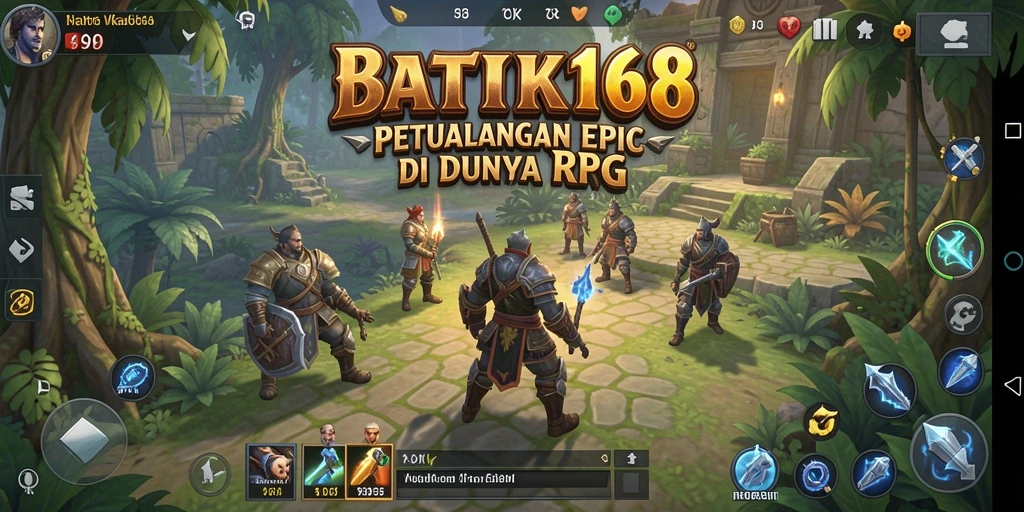 Tangkapan layar gameplay RPG dengan pertarungan epik dan karakter unik.