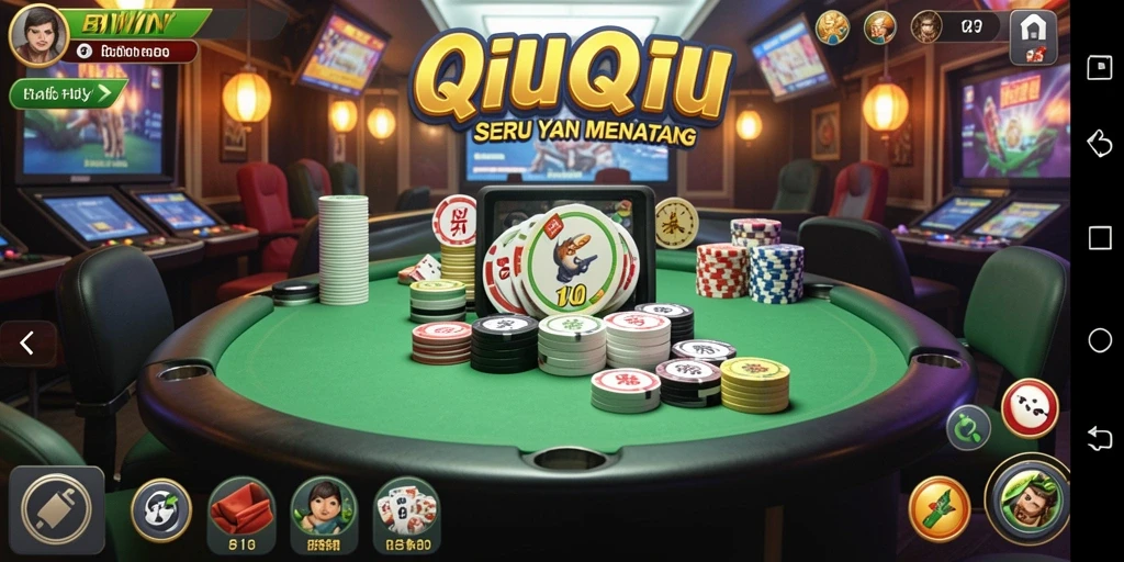 Tangkapan layar utama gameplay BIWIN menunjukkan aksi seru QiuQiu.