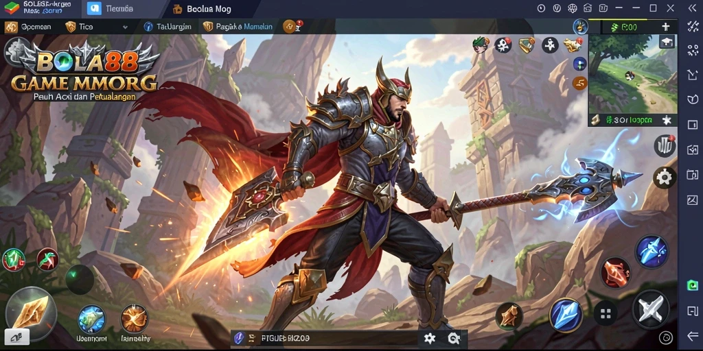 Tampilan gameplay BOLA88 yang seru dalam dunia MMORPG.