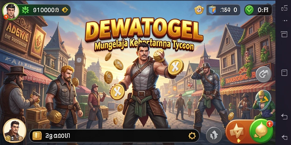 Tampilan gameplay DEWATOGEL yang menarik dalam mengelola bisnis Tycoon.