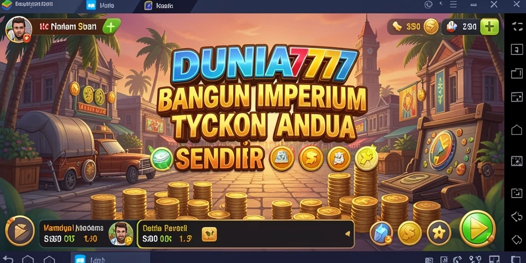 Tampilan gameplay menarik DUNIA777 dengan elemen Tycoon.