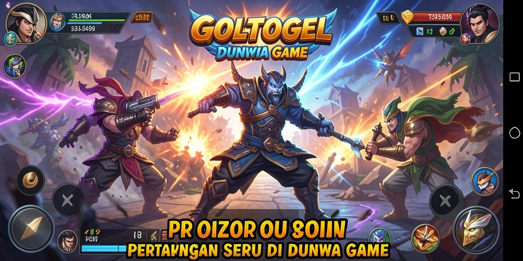 Tampilan gameplay GOLTOGEL saat pertarungan epik