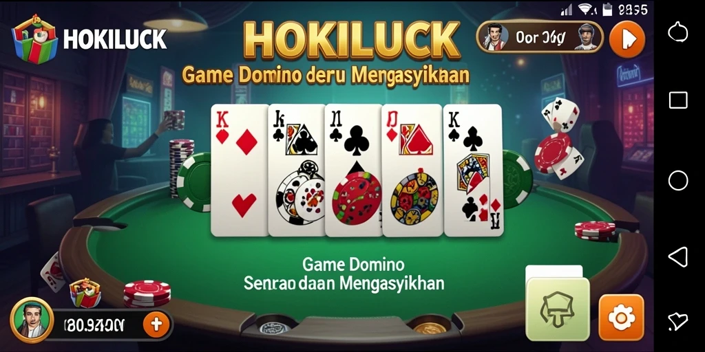 Tampilan gameplay HOKILUCK yang seru dalam permainan Domino.