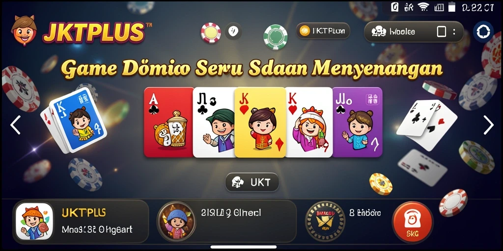 Tampilan gameplay seru JKTPLUS dengan dominasi mesin domino.