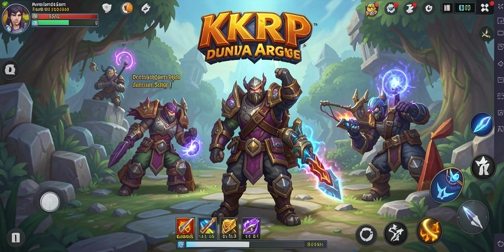 Tangkapan layar KKRP yang menunjukkan aksi pertempuran mendebarkan di dunia fantasi.
