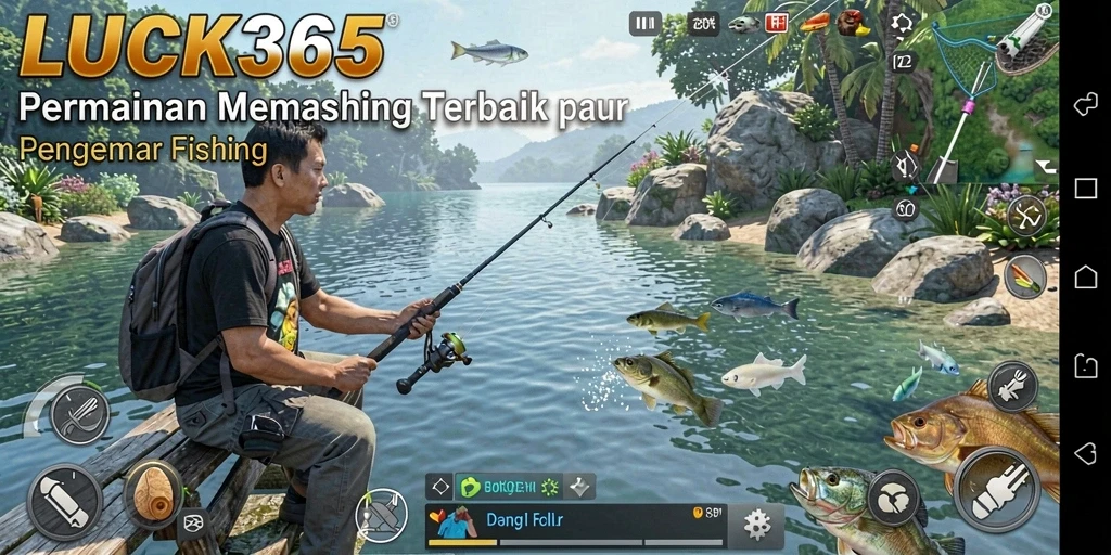 Tampilan gameplay LUCK365 dengan aksi memancing seru.