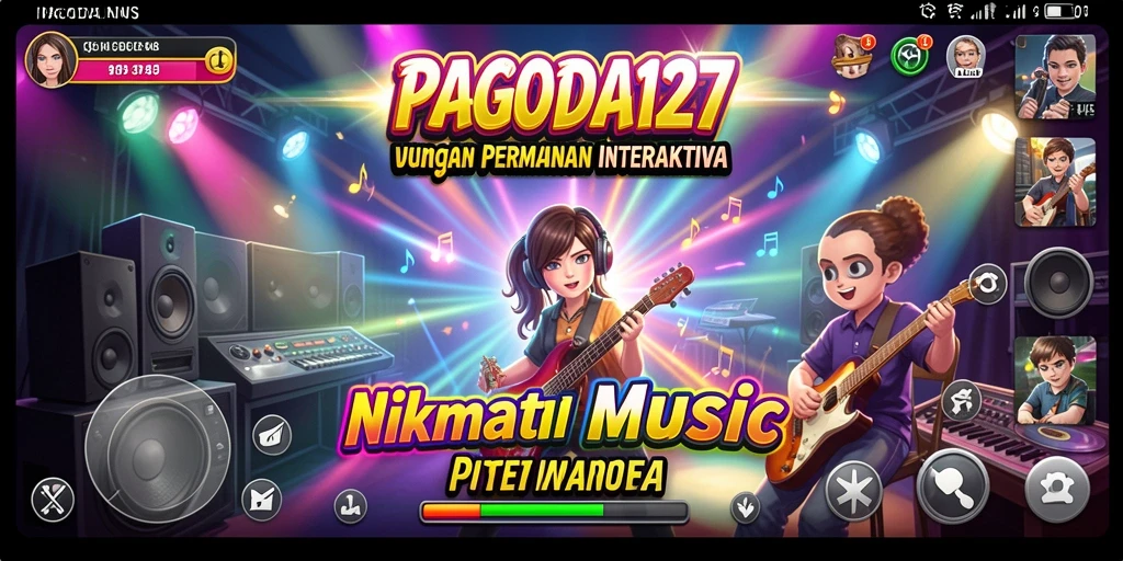 Tampilan menarik dari gameplay interaktif PAGODA127 dalam menikmati musik.