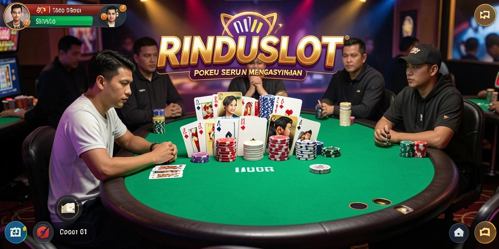 Tampilan menarik dari gameplay Poker di RINDUSLOT.